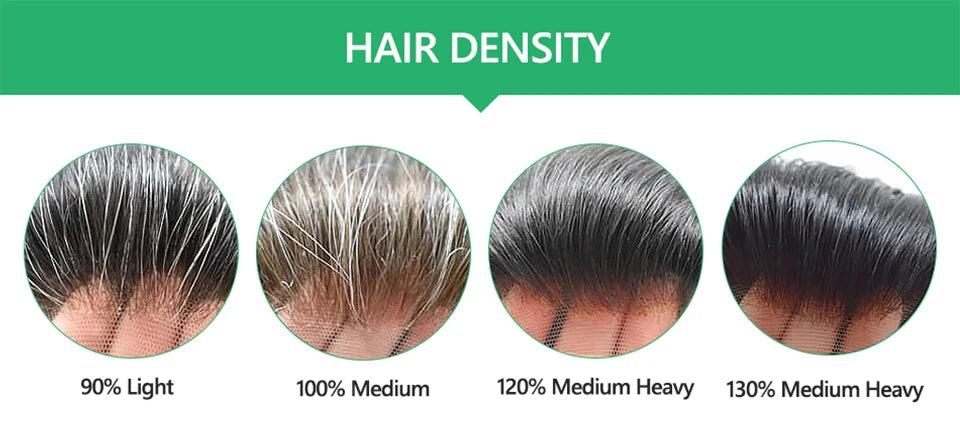 0.12-0.14mm PU Toupee Human Hair Men's Capillary Prothesis 130% Density - Various Colors Available