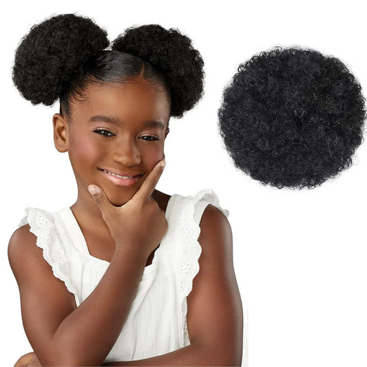 2Pcs Afro Puff Drawstring Ponytail, Synthetic Hair