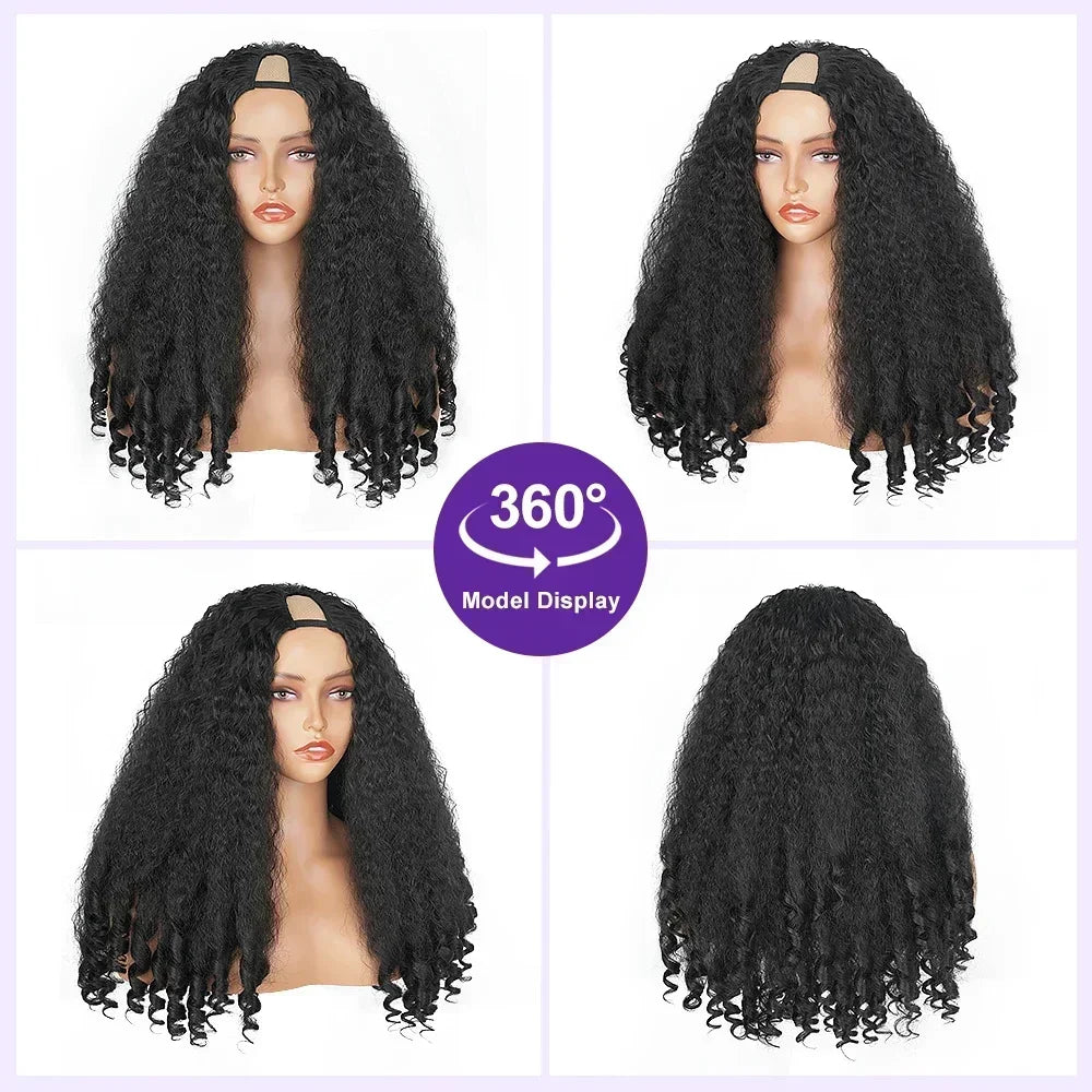 Kinky Curly V Part Synthetic Wig