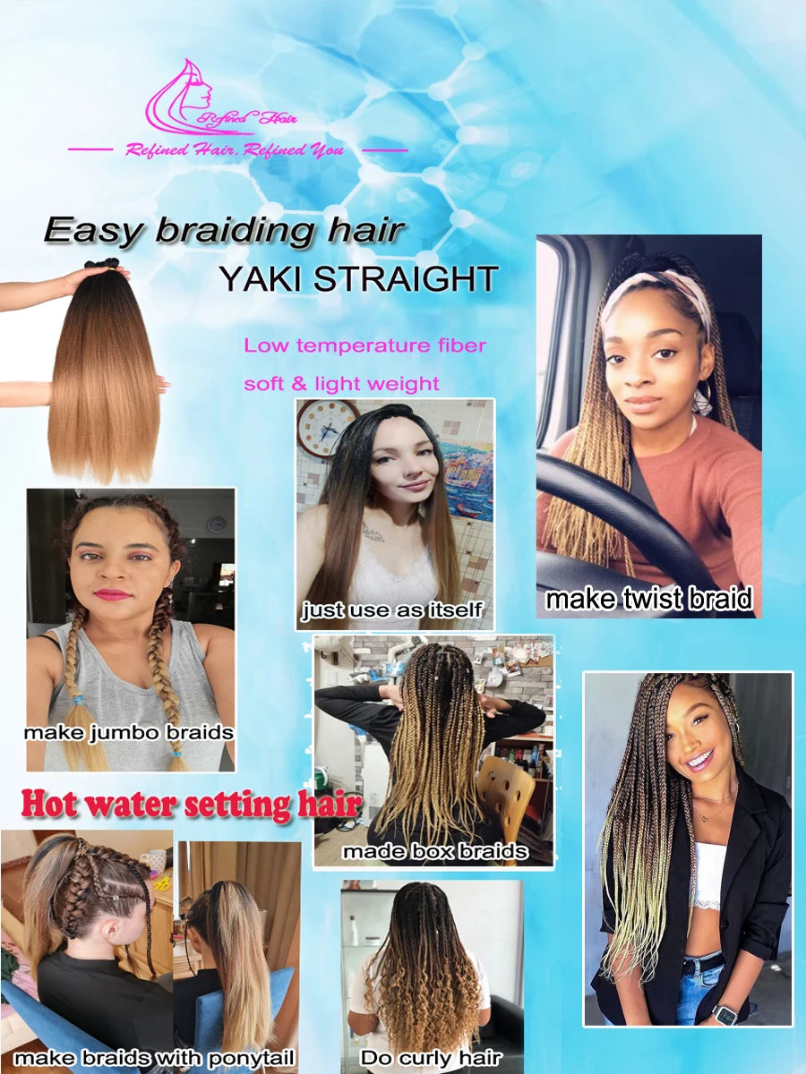 Refined Hair Pre stretched EZ Braid Synthetic - Various Colors Available