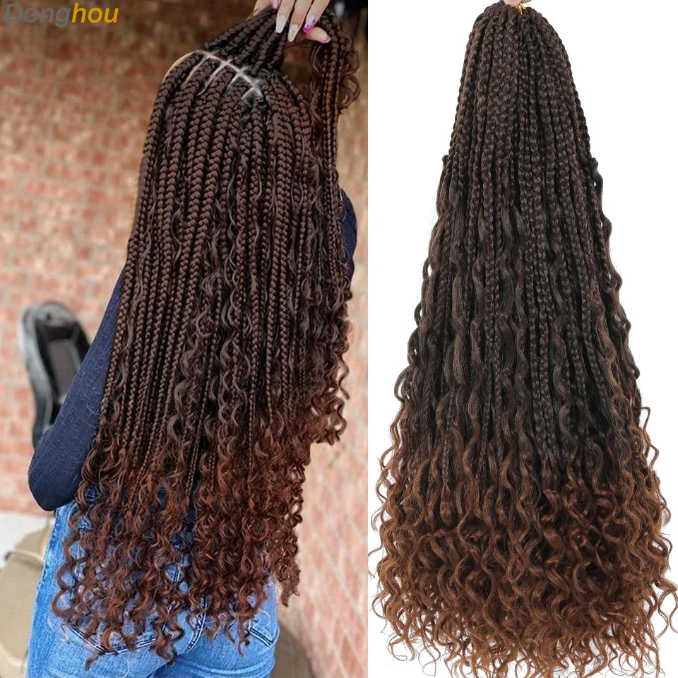 Boho Box Braids Synthetic Crochet Hair