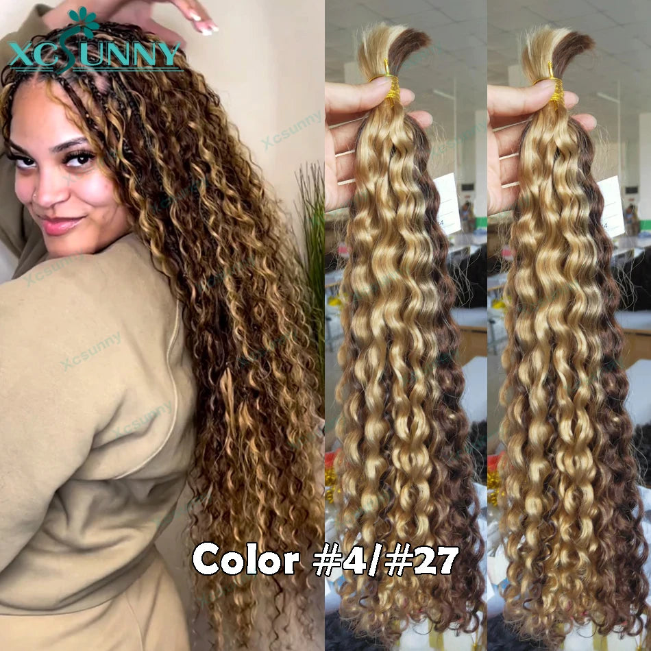 Water Wave Braiding Human Hair - Various Colors Available