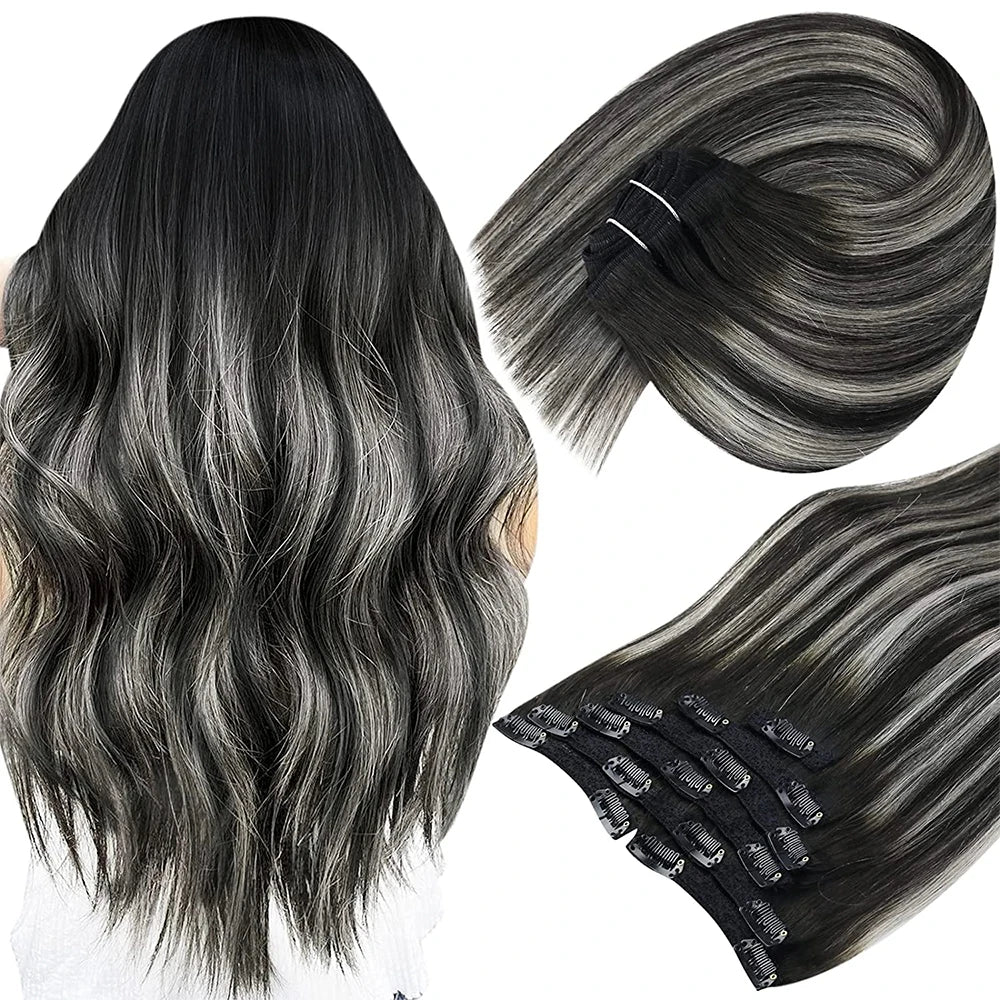 Straight Human Hair Clip Ins - Various Options Available