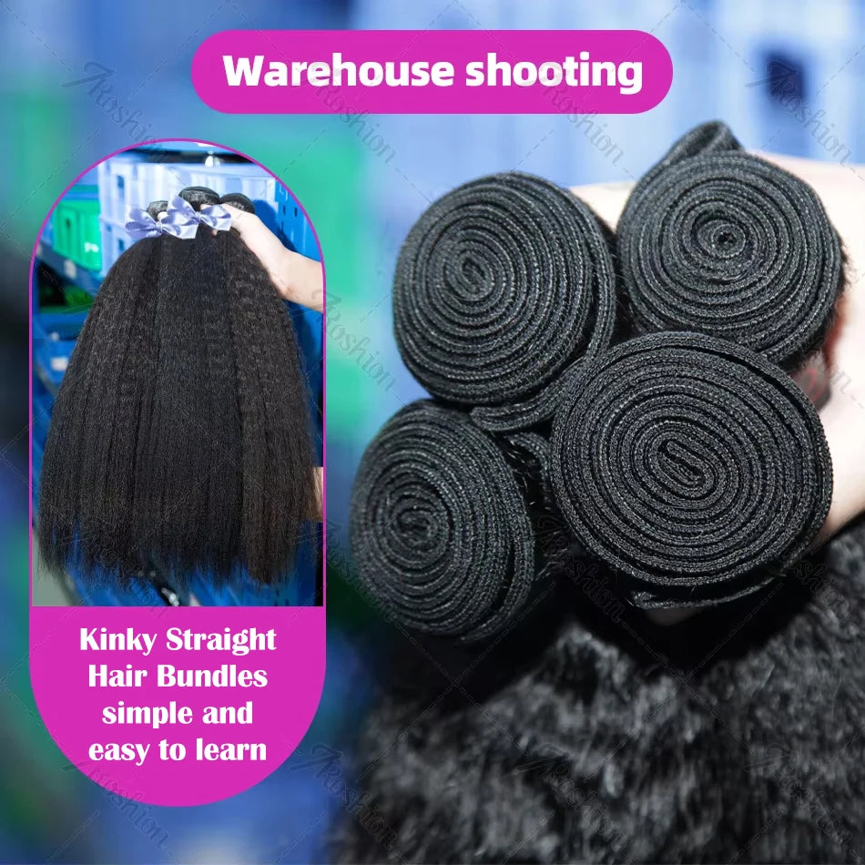 Yaki Straight Indian Raw Virgin Unprocessed 100% Human (3) Bundles