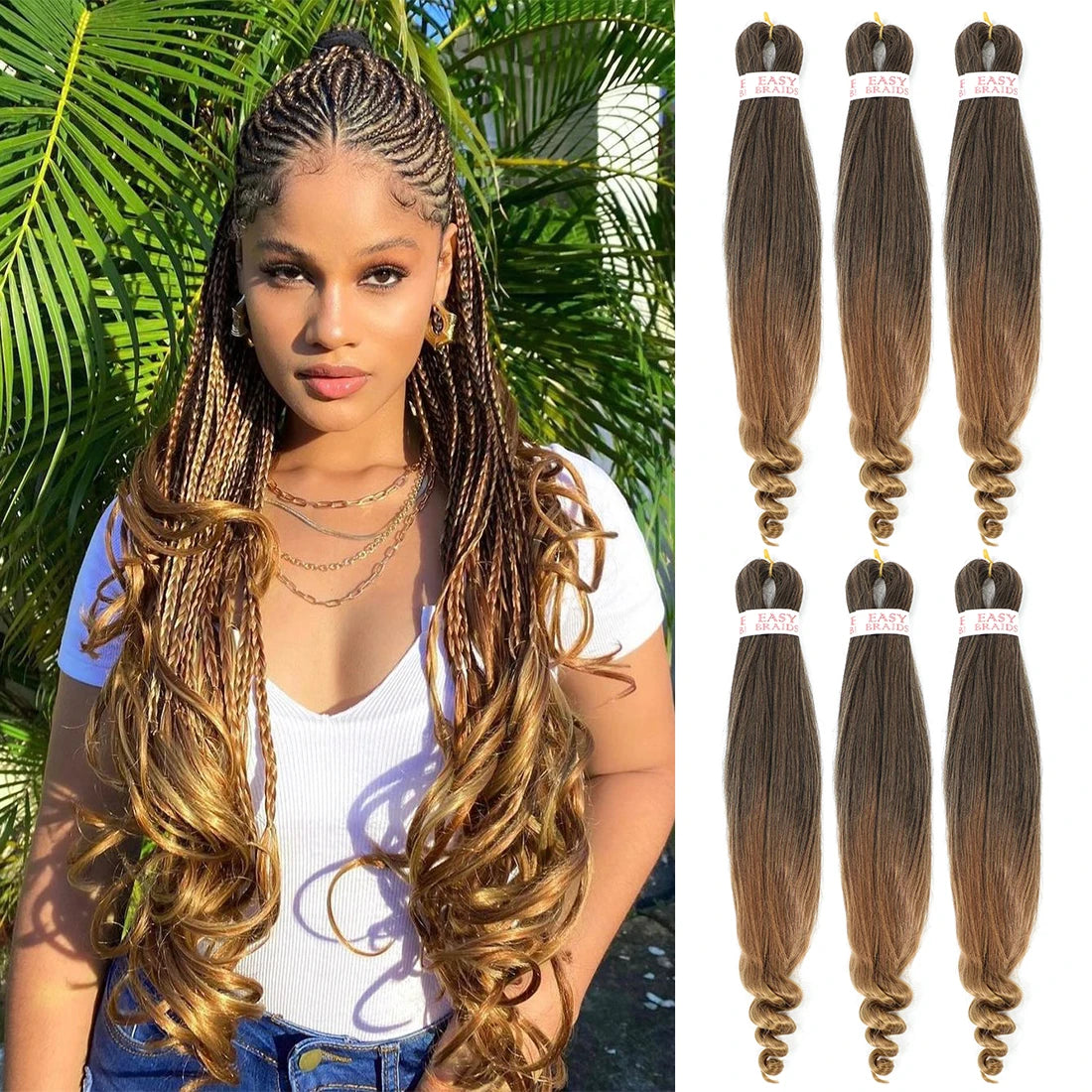 Pre-Stretched French Curly Synthetic Braiding Hair
