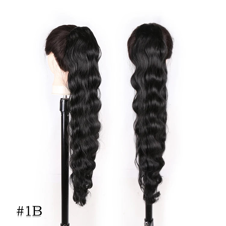 Long Synthetic Clip In Drawstring Ponytails - Various Options Available