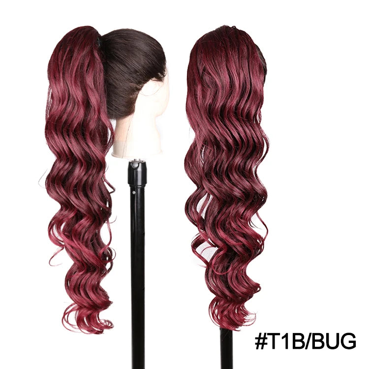 Long Synthetic Clip In Drawstring Ponytails - Various Options Available