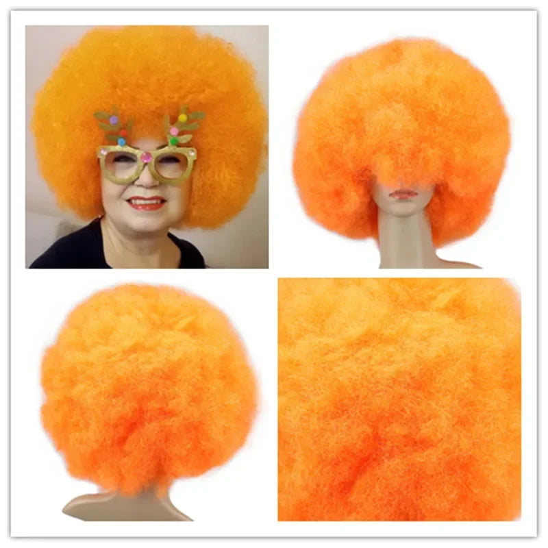 Synthetic 200g Super Big Short Curly Party Afro Wigs - Various Colors Available