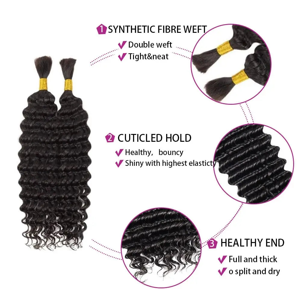 Synthetic Deep Wave Boho Braiding Hair - Various Colors Available