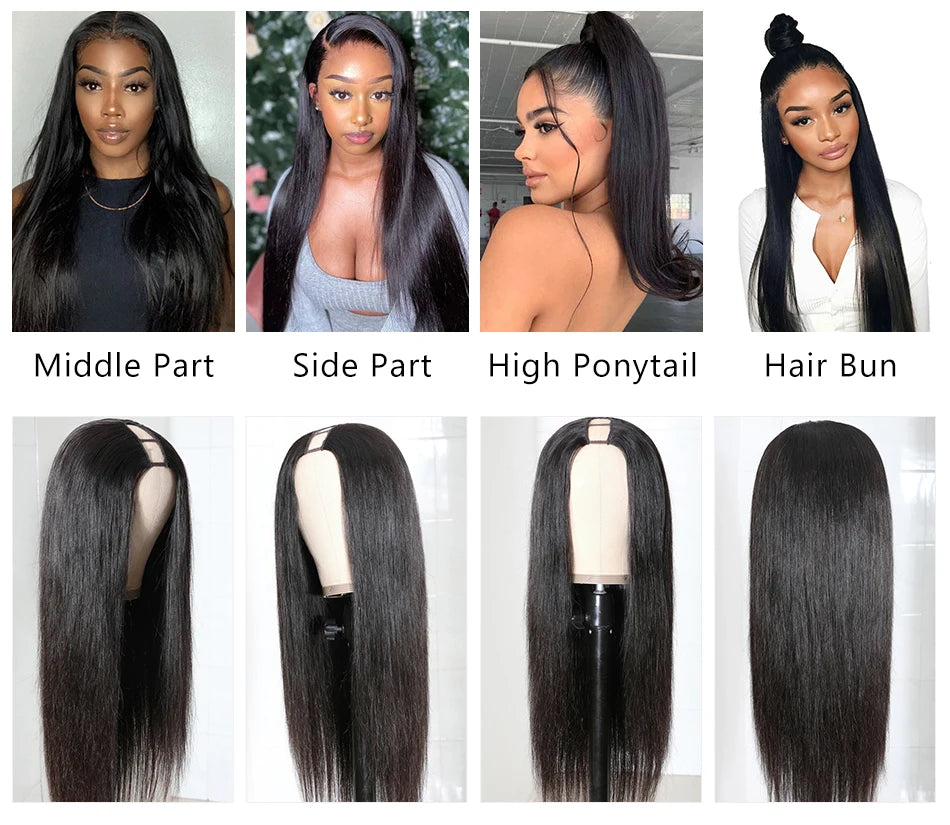 Straight U Part Human Hair Wig