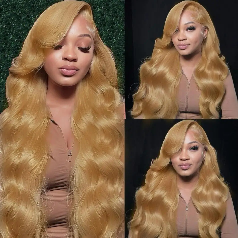 Honey Blonde Body Wave - Preplucked Lace Frontal Human Hair Wig