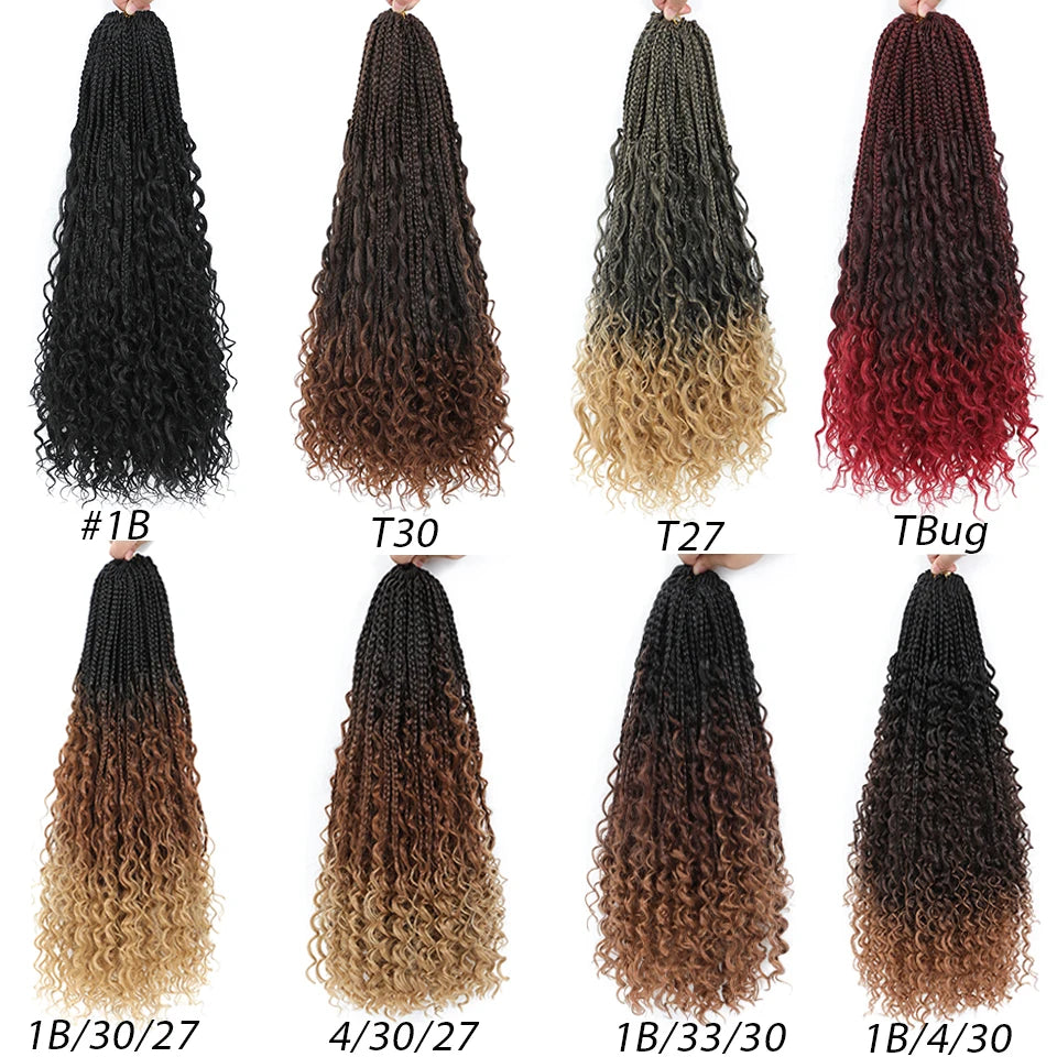 Boho Box Braids Synthetic Crochet Hair