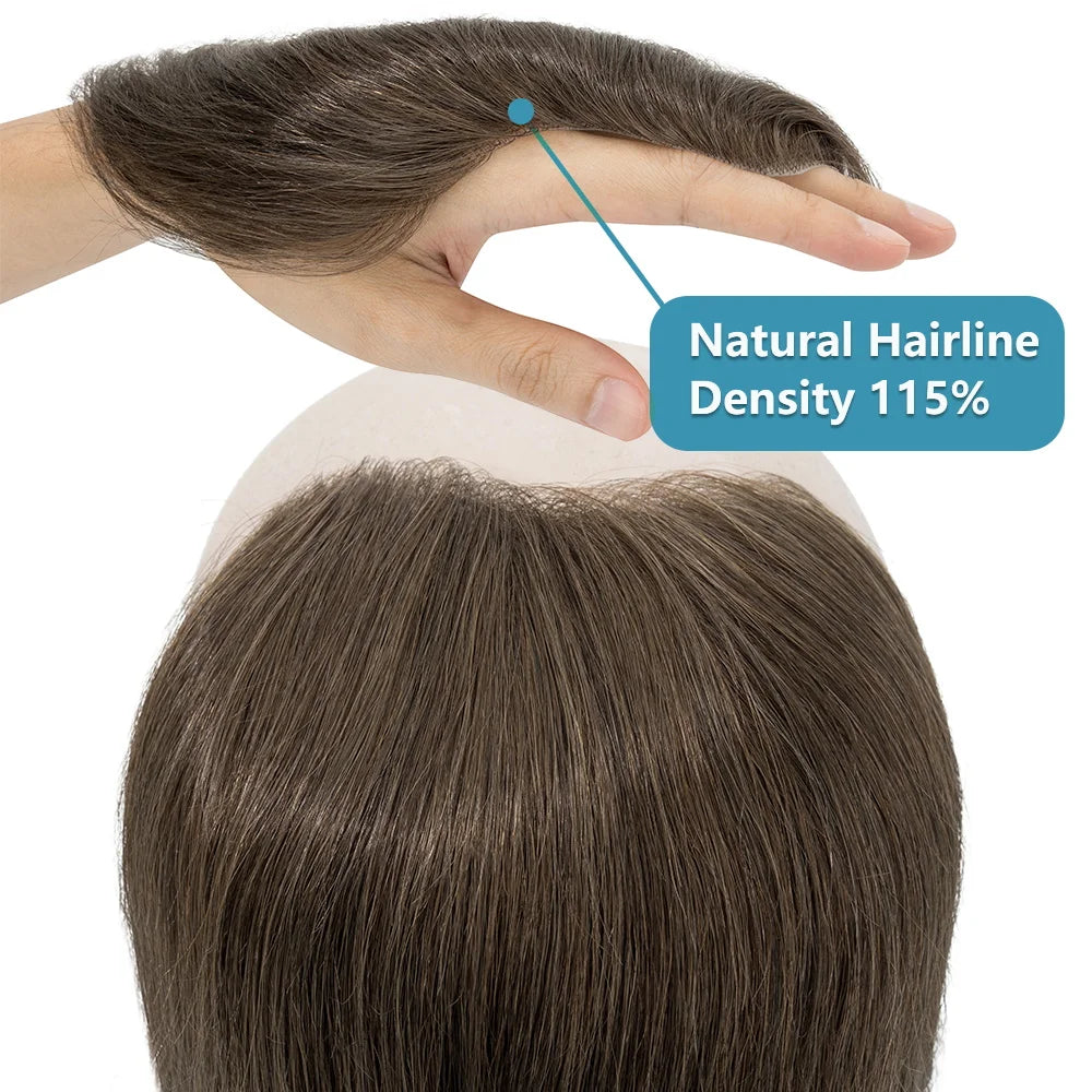 7X15cm Frontal - Straight Human Hair Replacement Topper - Various Options Available