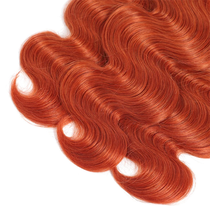 Body Wave Ginger Bundles With Blonde Body Wave Closure  - Human Hair Various Lengths