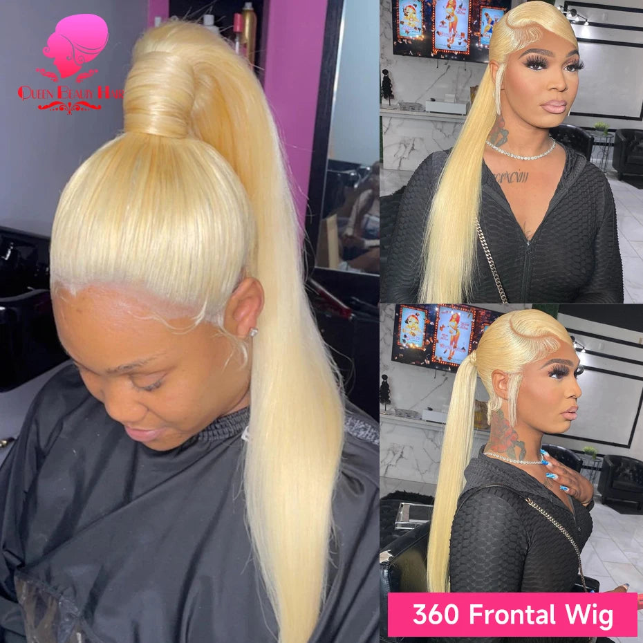 Blonde Bone Straight - 360 Pre Plucked Full Lace Frontal Human Hair Wig