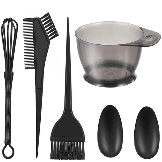 6pcs/set Professional Hair Coloring Kit for Barber Salon and Home Use - Includes Hairdressing Tools for Perfect Color Match and