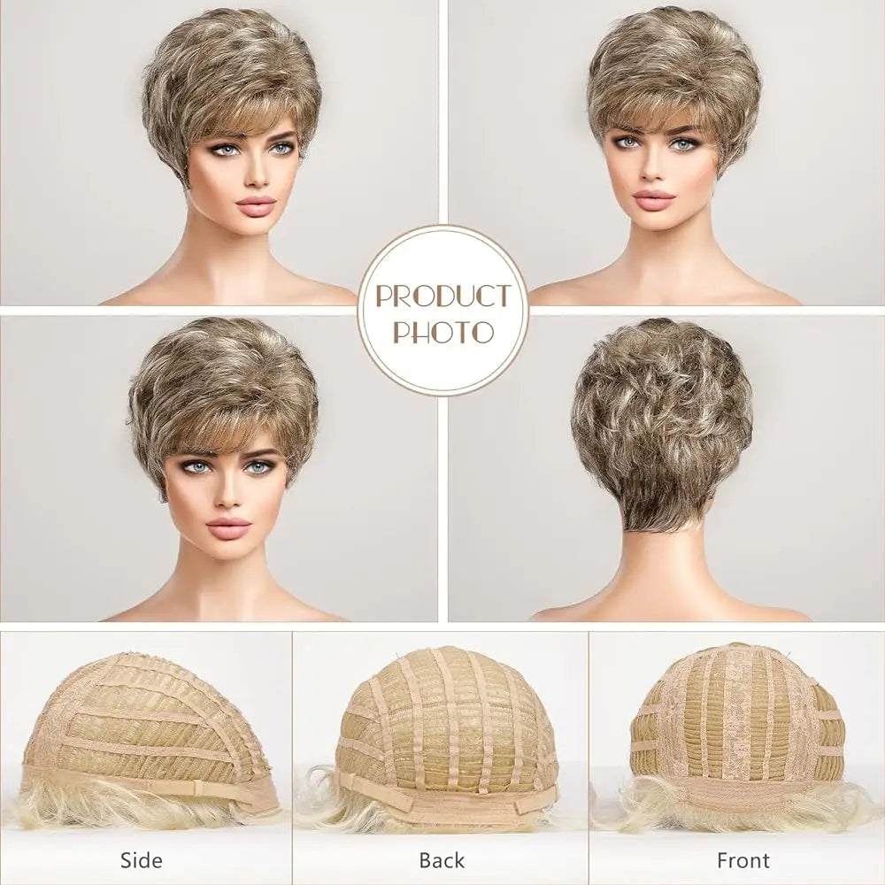 Short Pixie Cut Wigs - Kanekalon Synthetic Hair