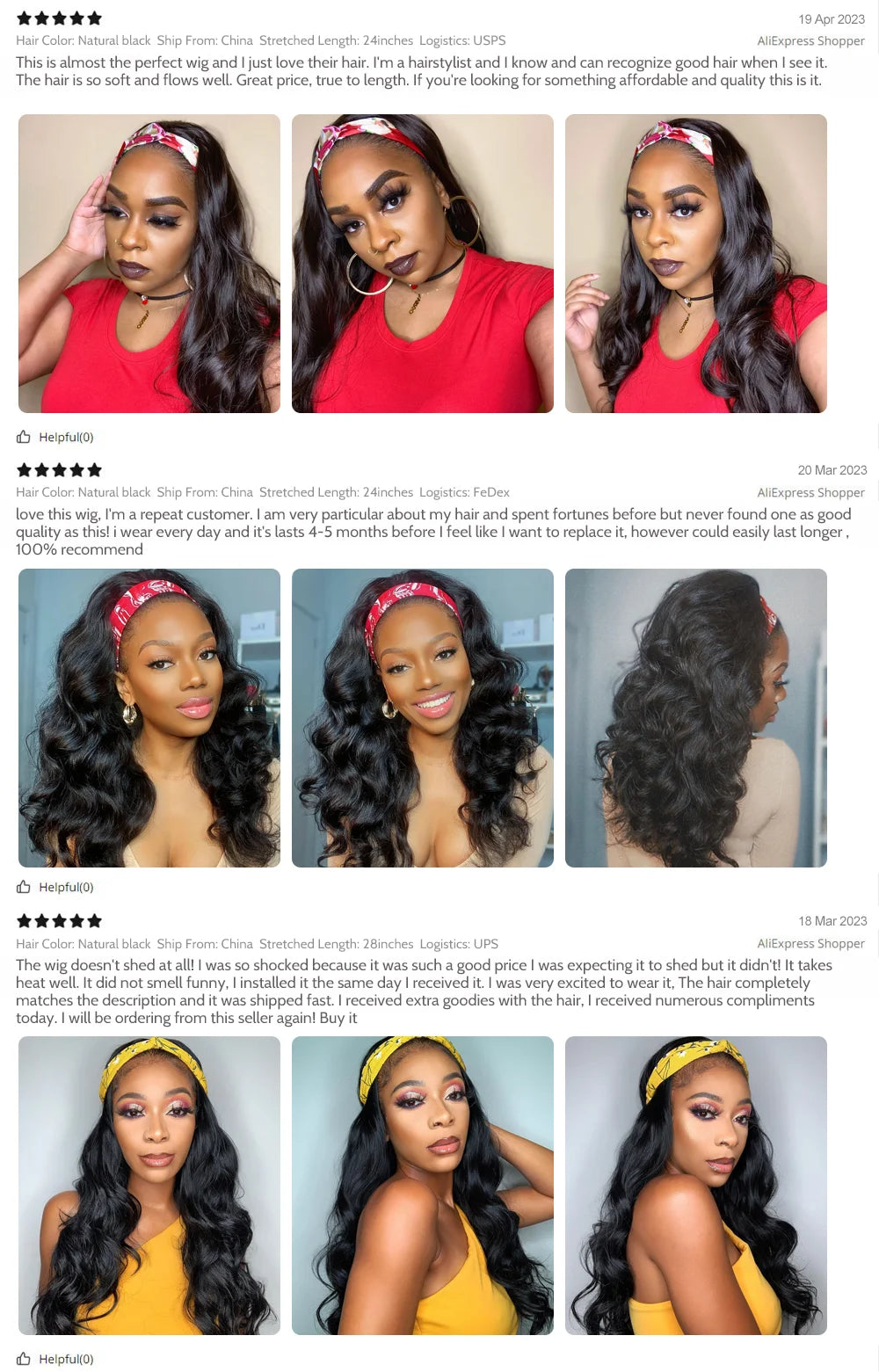 Body Wave Human Hair Headband Wig
