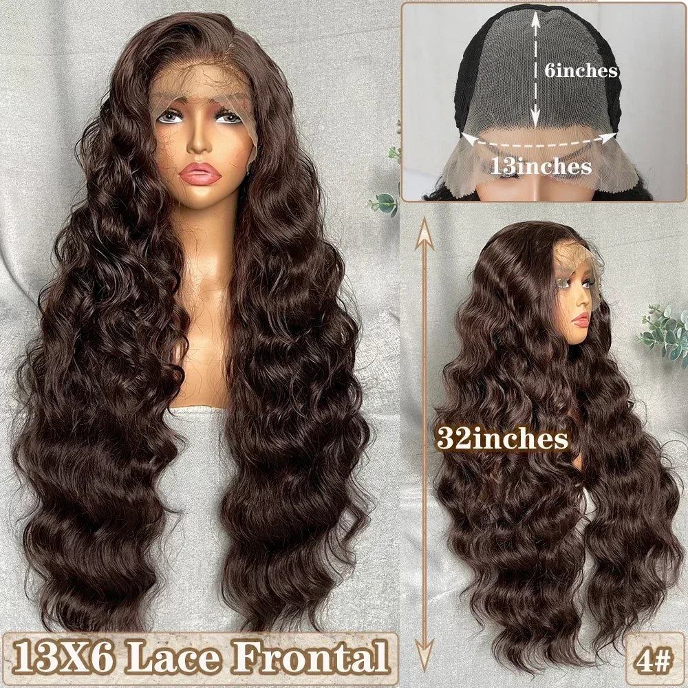Synthetic Body Wave Lace Front Wigs With Baby Hair - Various Colors Available