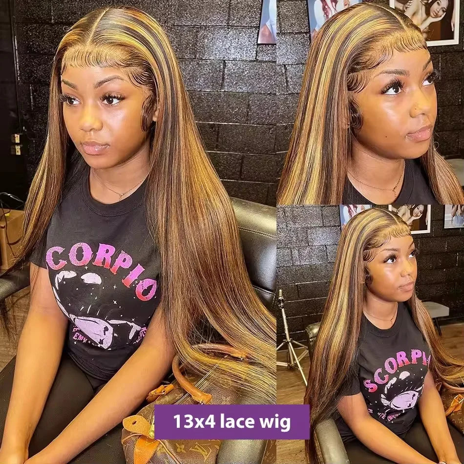 Bone Straight Highlight - HD Preplucked Lace Human Hair Wig