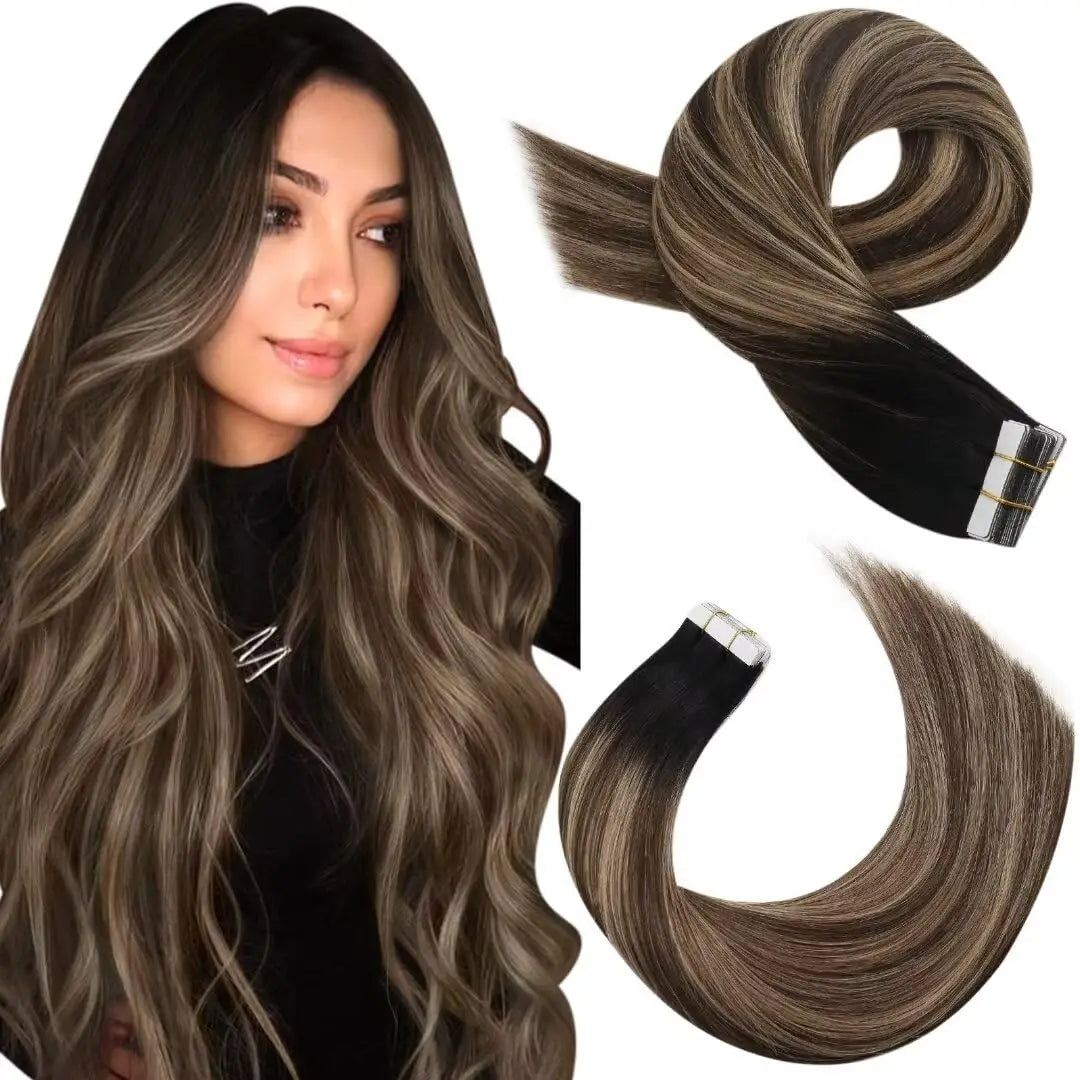 Straight Tape in Human Hair Extensions - Various Colors Available