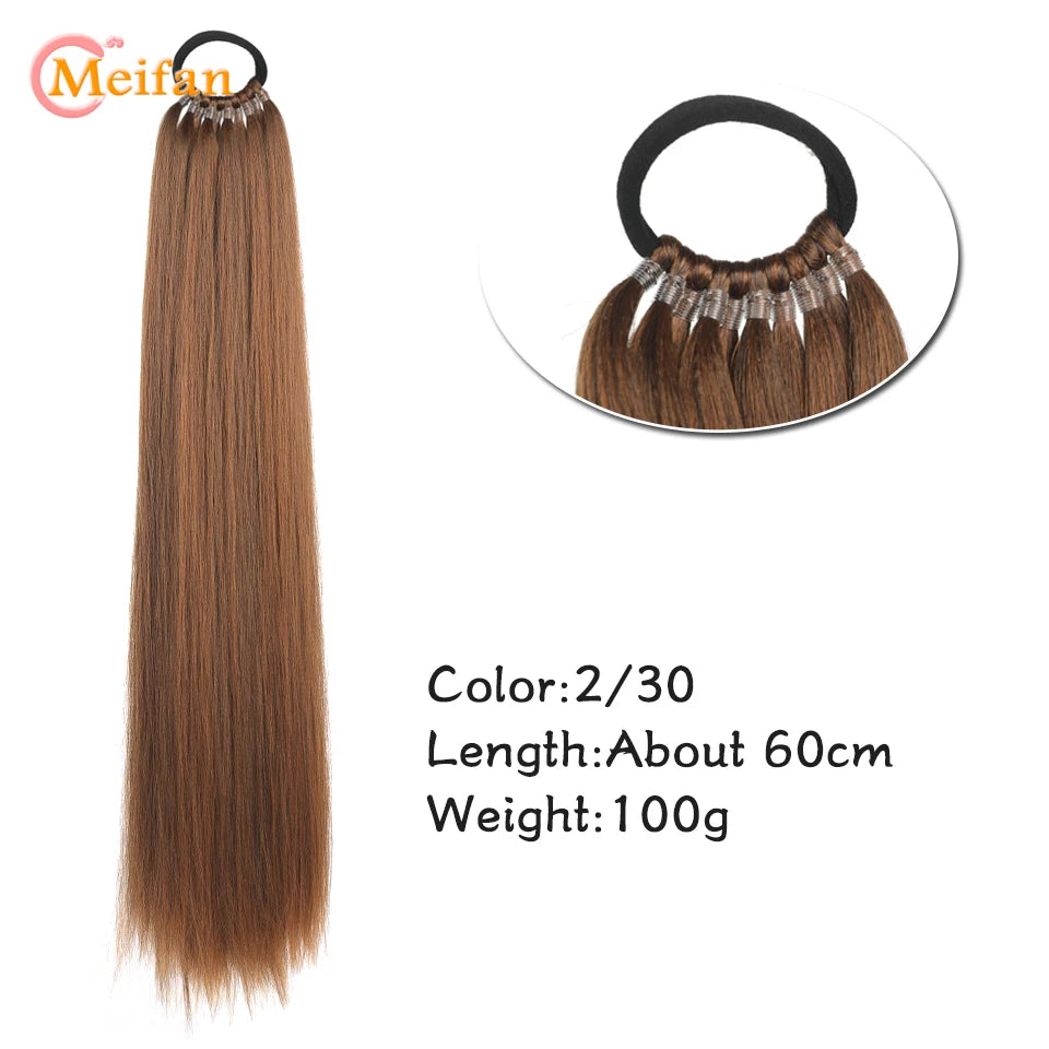 24 Inch Synthetic Hair Ponytail Extensions - Various Colors Available