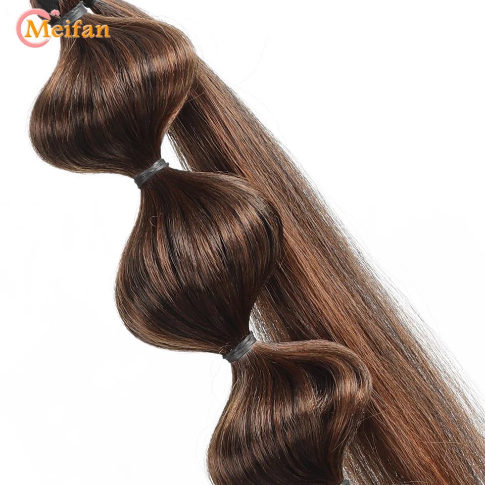 Synthetic Long Bubble Braid Wrap Around Ponytails