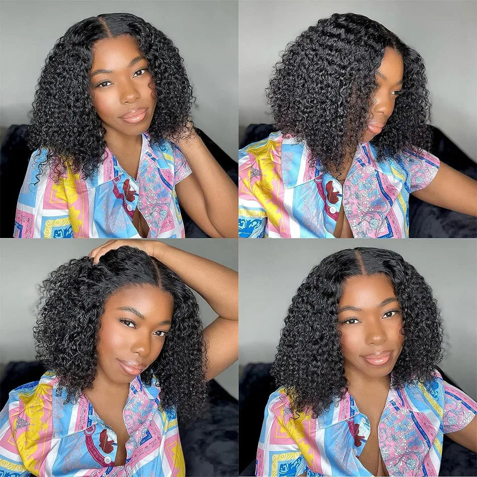 Short Afro Kinky Curly 3 Bundles - Raw Indian Human Hair 100% Virgin Tissage