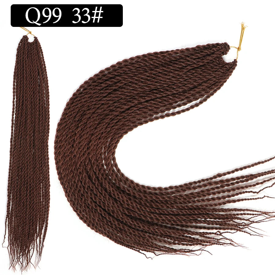 24 Inch Senegalese Twist Synthetic Crochet Braids - Various Colors Available