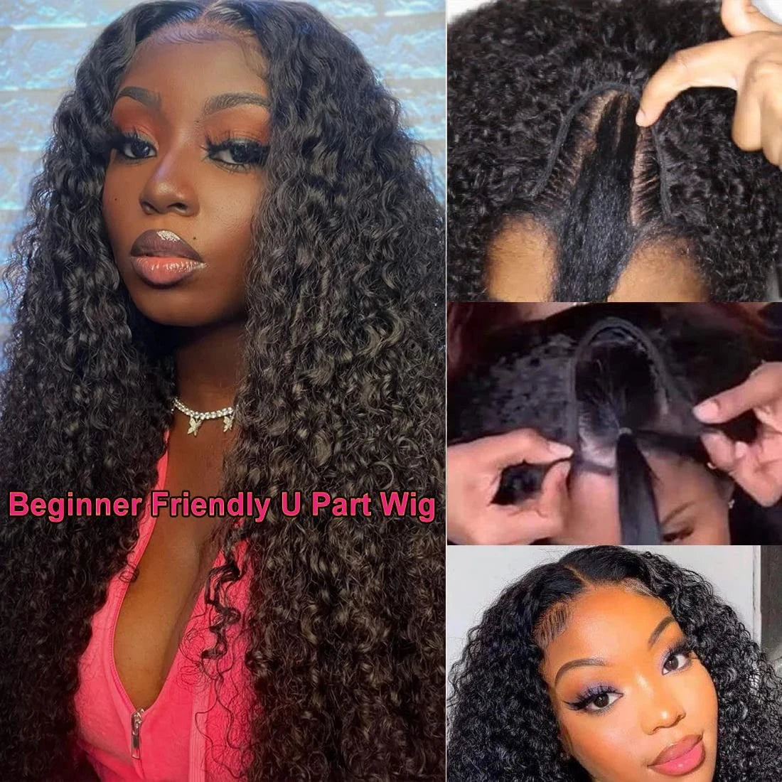 Brazilian Deep Wave - Human Hair No Leave Out Option V & U Part Wigs