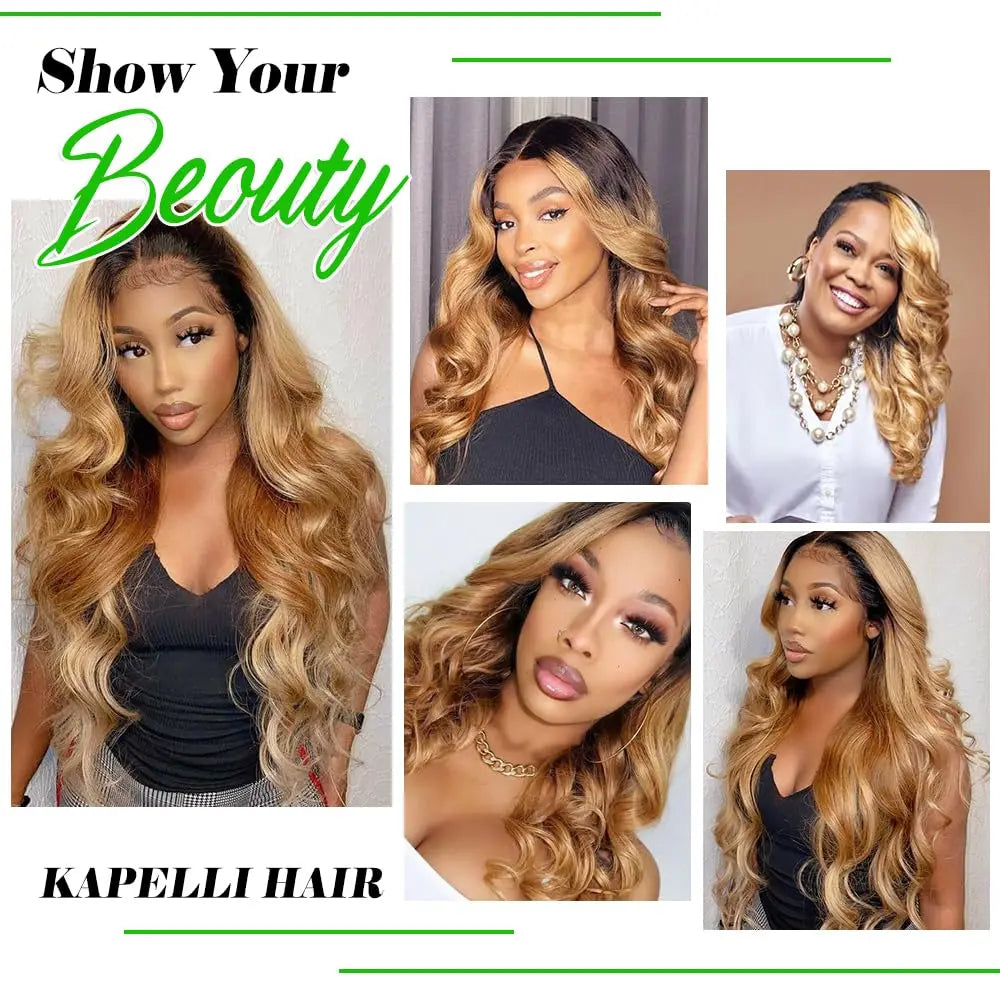 Ombre Blonde Body Wave Bundles - Brazilian Remy 100% Unprocessed Human Hair
