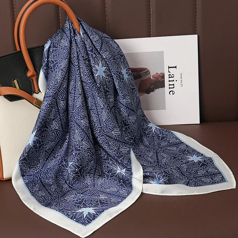 Luxury Print Satin Silk Square Scarfs