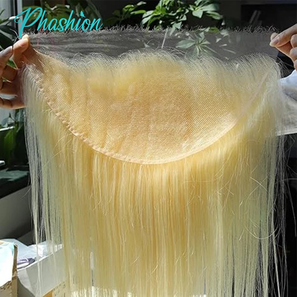 Swiss Closure or HD Lace Frontal 613 Blonde Silky Straight 100% Human Hair