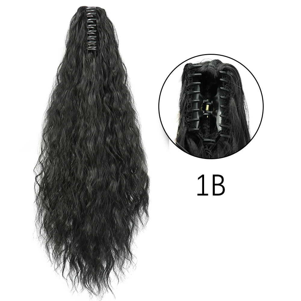 Synthetic Long Straight Claw Clip On 24Inch Ponytail