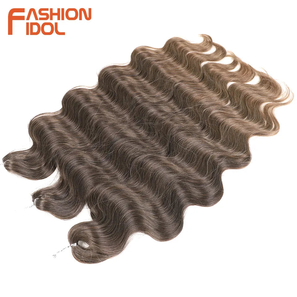 Ombre Body Wave Crochet Hair 24 Inch Long Synthetic Hair - Various Colors Available
