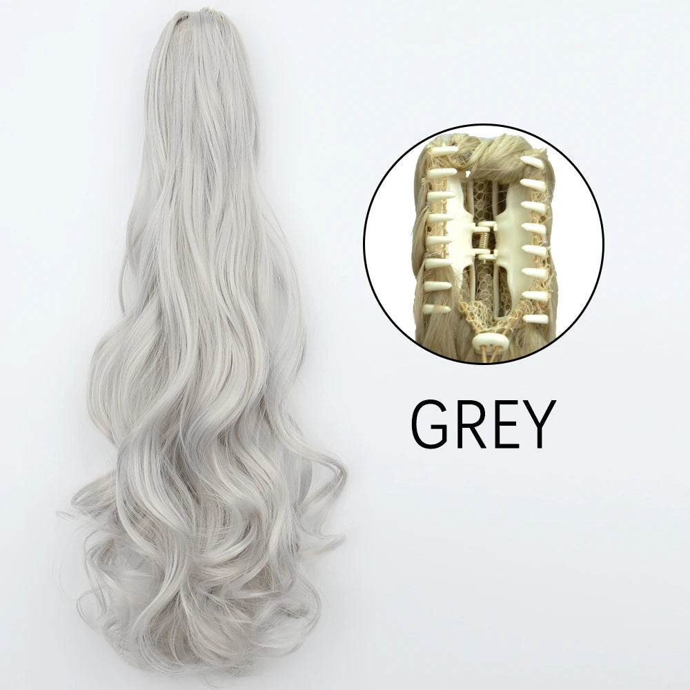 Synthetic Long Straight Claw Clip On 24Inch Ponytail
