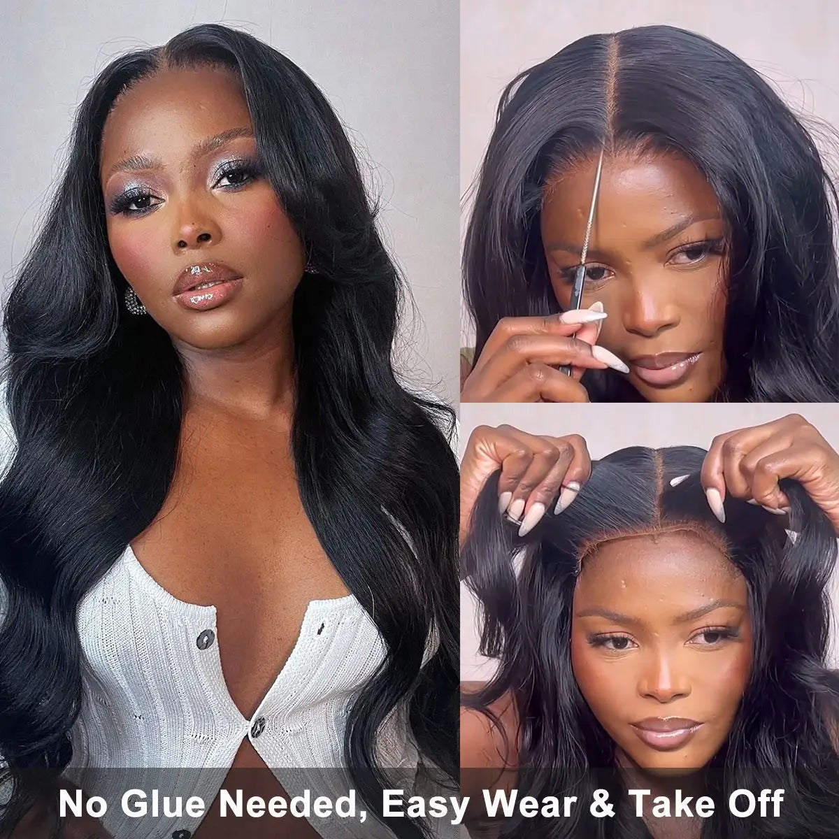 Body Wave - Pre Plucked Pre Cut HD Lace Closure Glueless Human Hair Wig