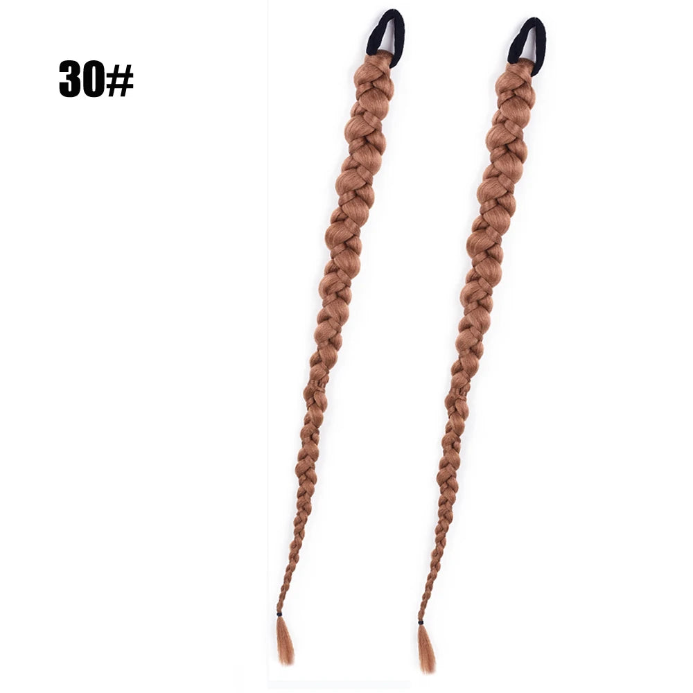 French Twist Braided Synthetic Chignon Ponytail With Hair Tie