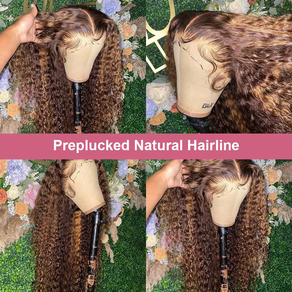 Deep Wave Ombre Highlight - Glueless Lace Frontal Human Hair Ready To Wear Wig