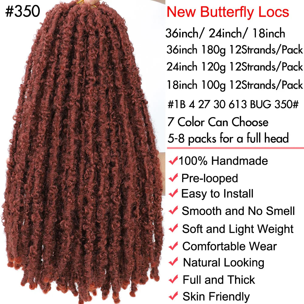Butterfly Locs Synthetic Crochet Hair - Various Colors Available