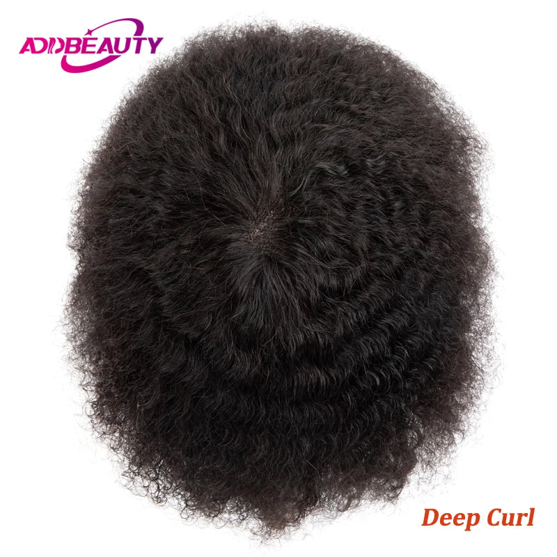 Hair Replacement System (Toupee) - Human Hair Fine Mono NPU, Various Curl Patterns Available