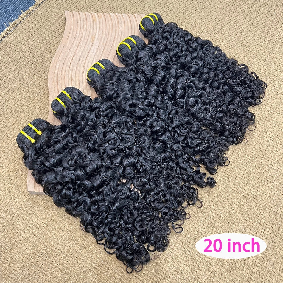 Burmese Curly Human Hair Bundles #1B Natural Raw Virgin Hair Weave