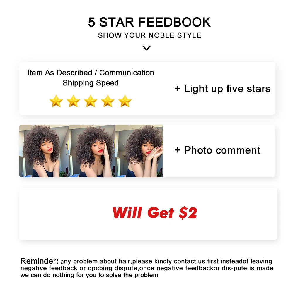 Synthetic Curly Wig With Bangs - Various Colors Available