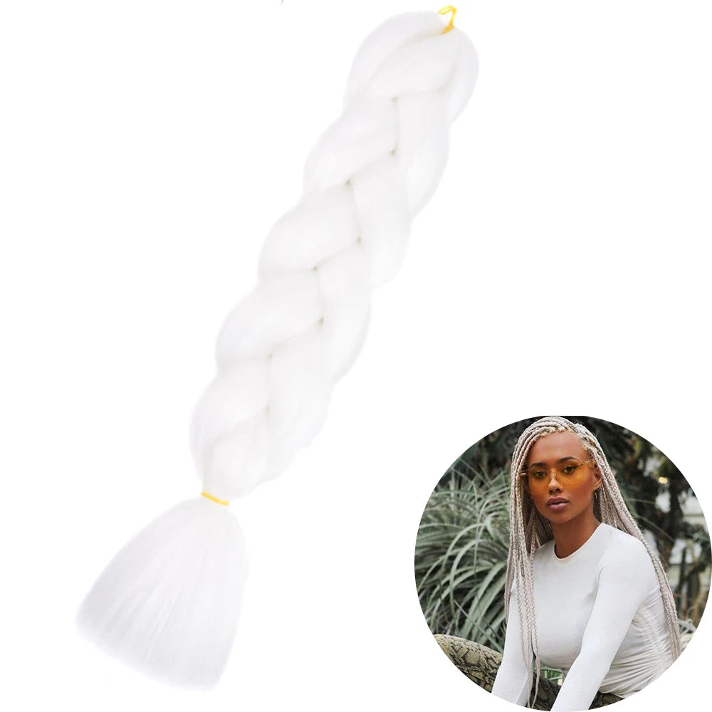 24" Synthetic Yaki Jumbo Braiding Hair - Various Colors Available