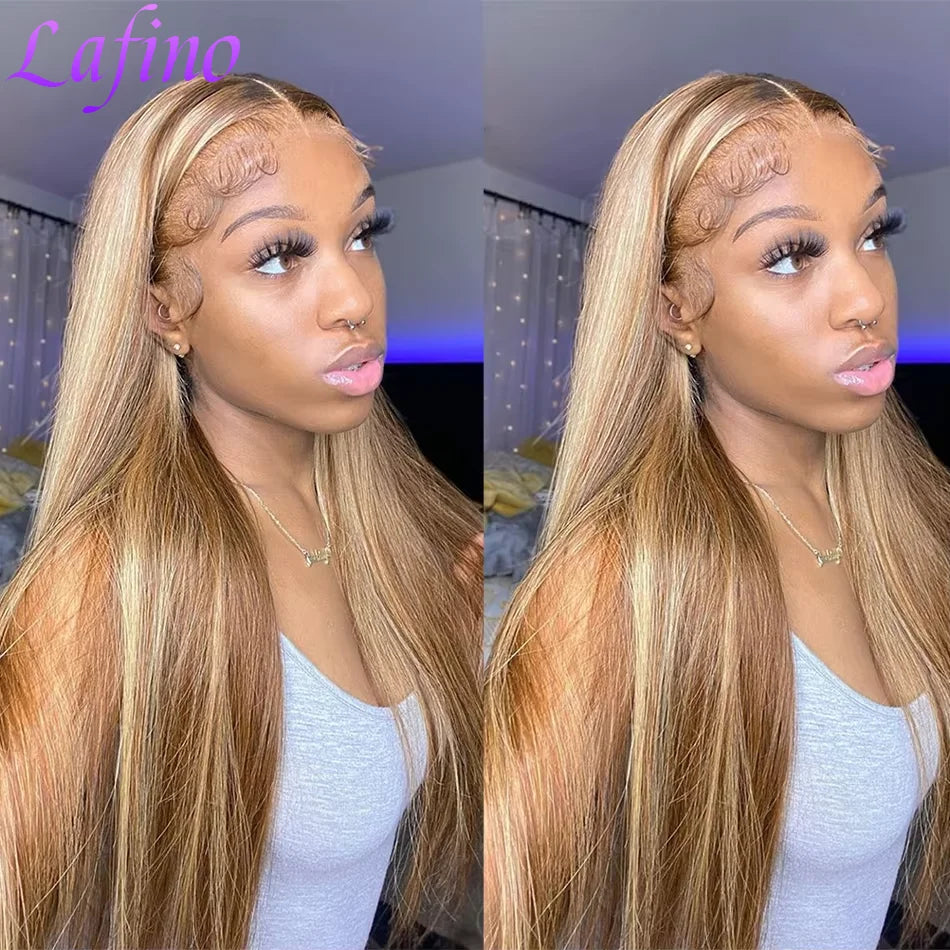 Ombre Highlight Bone Straight - HD Lace Front Human Hair Wig