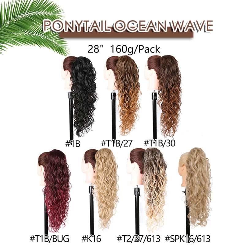 Long Synthetic Clip In Drawstring Ponytails - Various Options Available