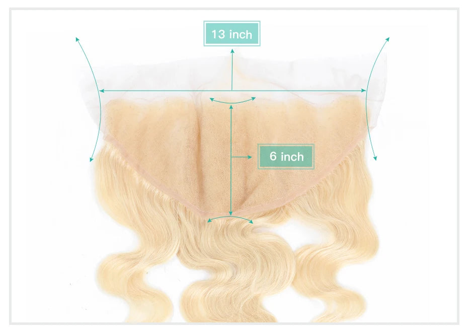 613 Blonde Body Wave HD Lace Frontal or Closure PrePlucked Brazilian Remy Human Hair - Various Options Available