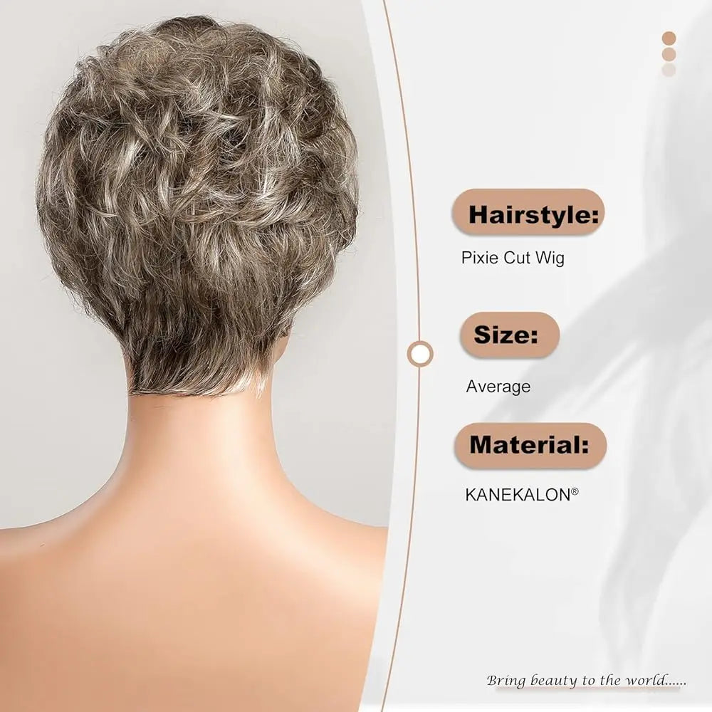 Short Pixie Cut Wigs - Kanekalon Synthetic Hair