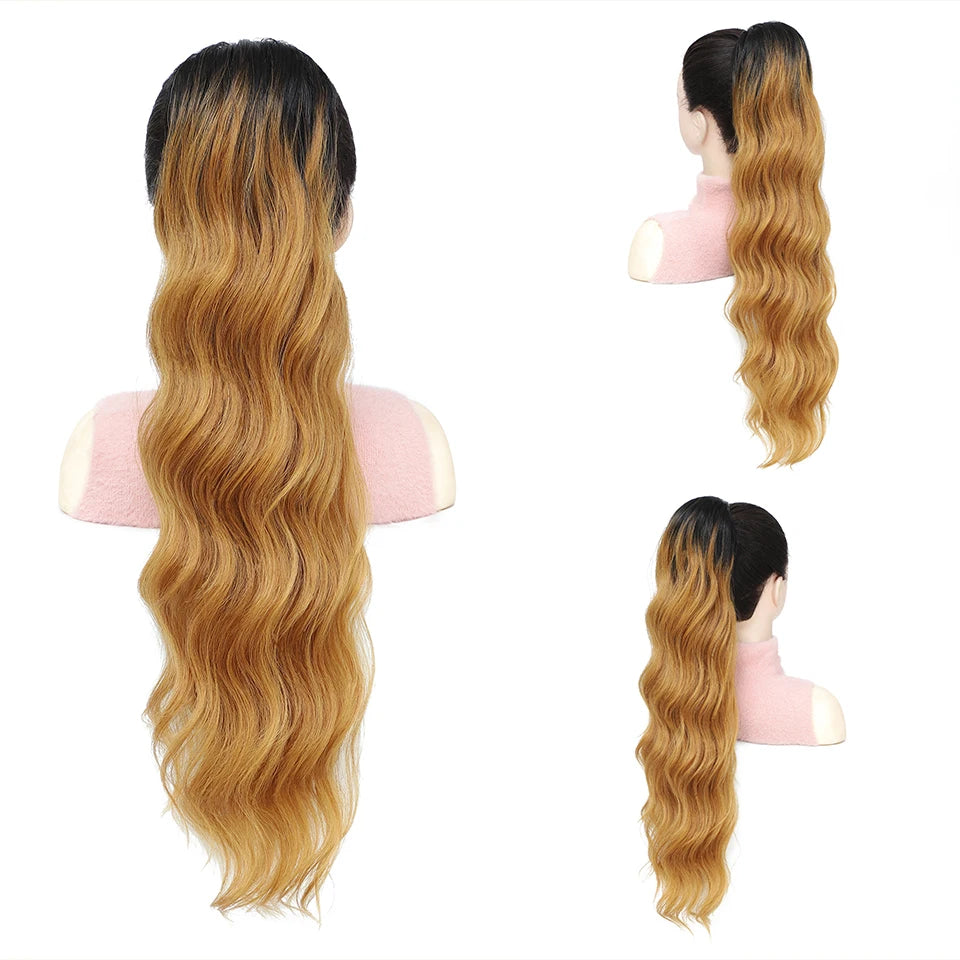 28 Inch Body Wave Drawstring Synthetic Ponytail