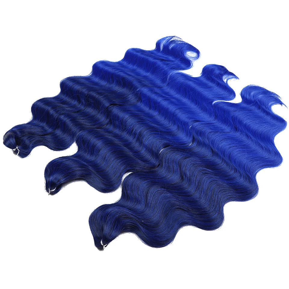 Ombre Body Wave Crochet Hair 24 Inch Long Synthetic Hair - Various Colors Available